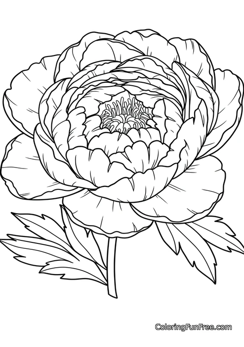 Detailed peony flower