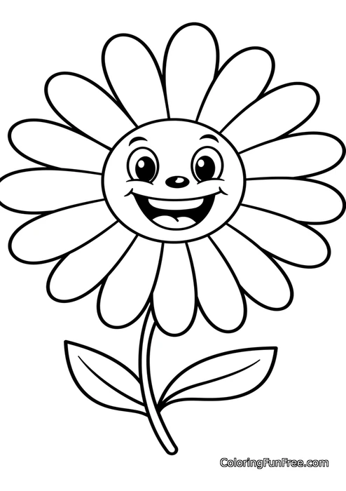 Happy smiling daisy flower
