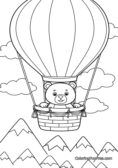 Bear in hot air balloon