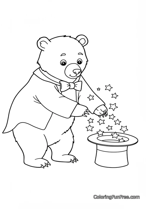 Magician bear with top hat