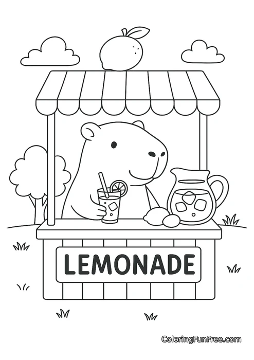 Capybara lemonade stand