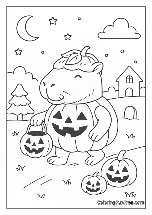 Capybara pumpkin costume