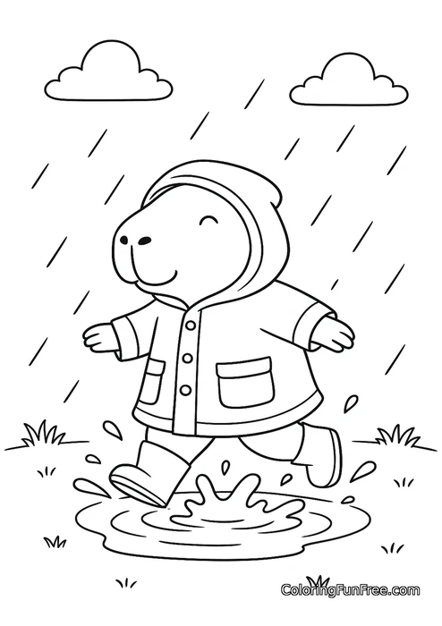 Capybara raincoat boots