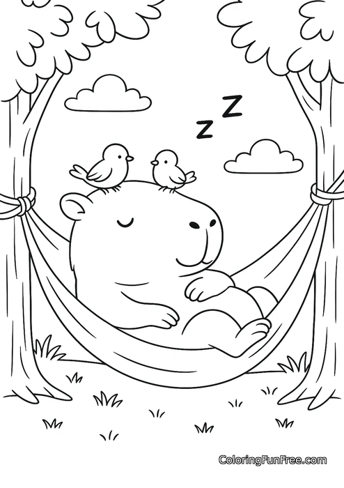 Capybara sleeping hammock