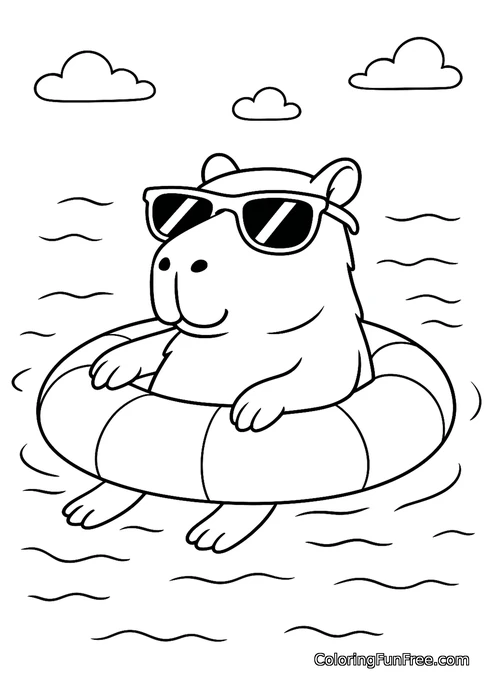 Capybara sunglasses inner tube