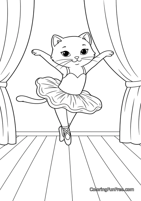 Ballerina cat on stage