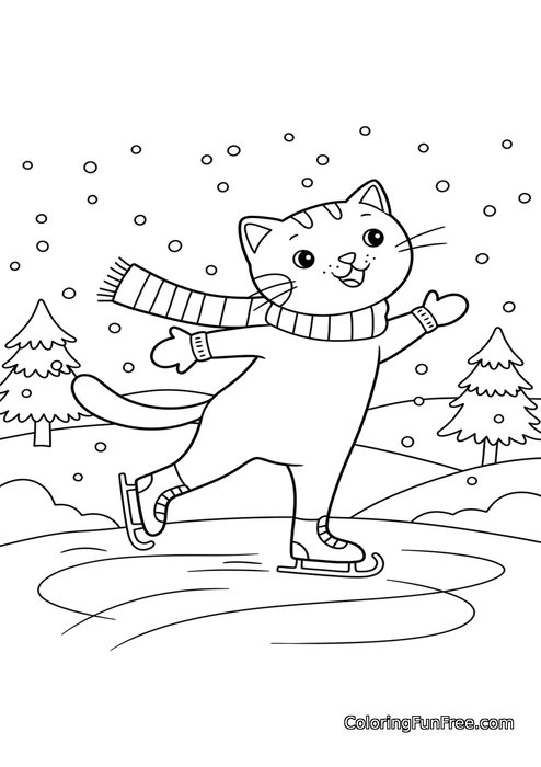 Cat ice skating