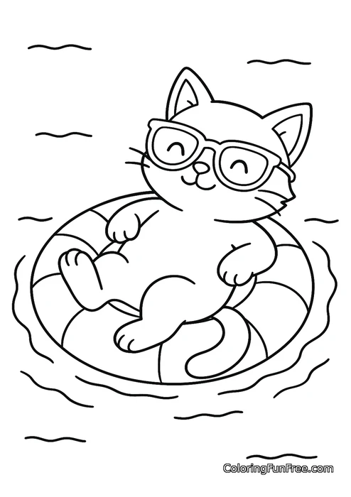 Cat in floaty sunglasses