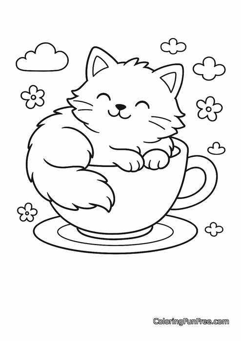 Cat in teacup