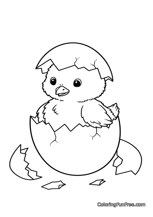 Chick hatching from egg