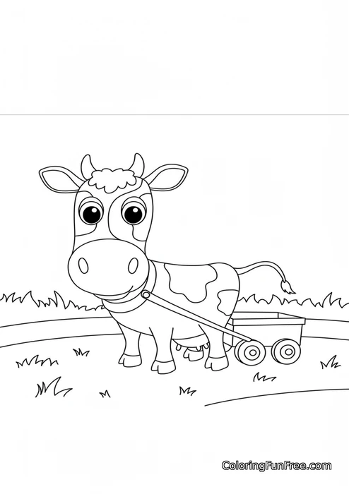 Cow pulling cart