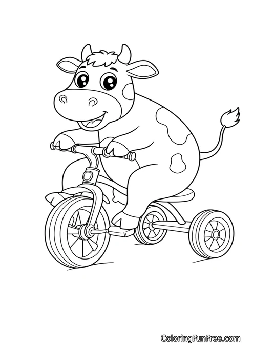 Cow riding tricycle