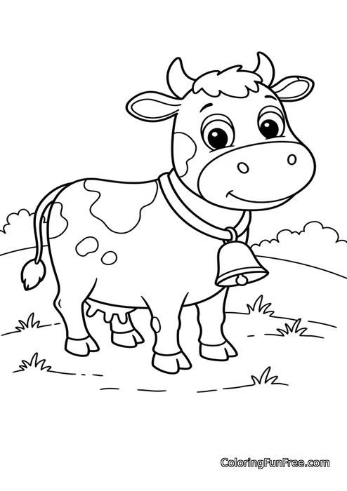 Cow with bell pasture