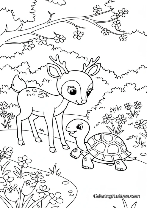 Deer and turtle