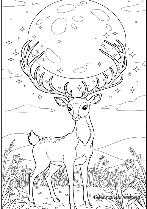 Stag with moon antlers
