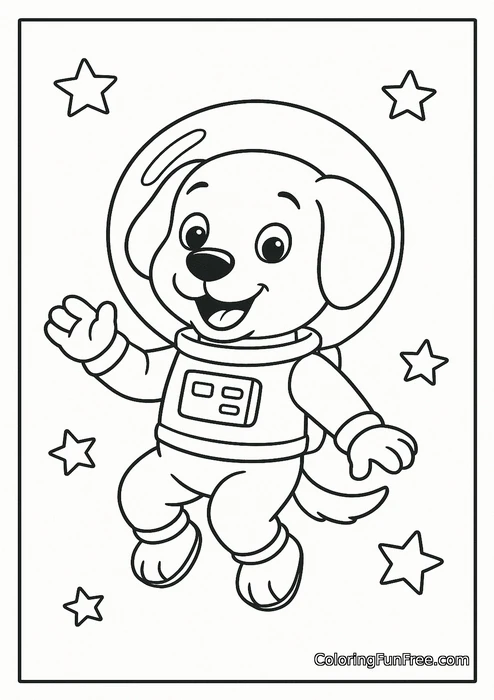Dog astronaut in space
