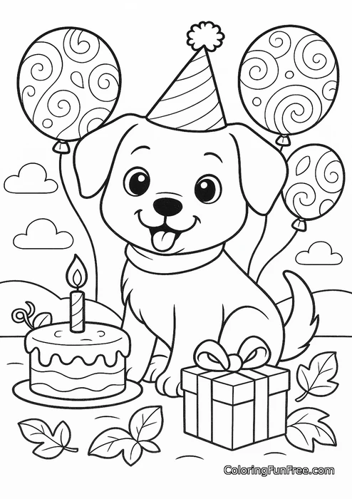 Dog birthday party cake gift