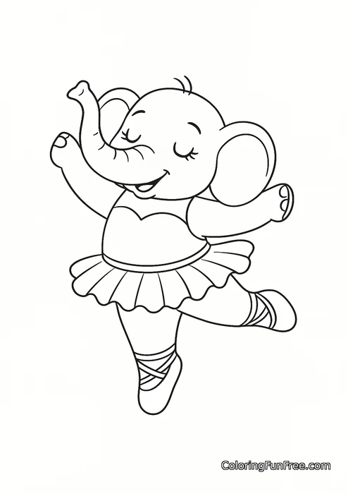Elephant ballerina dancing