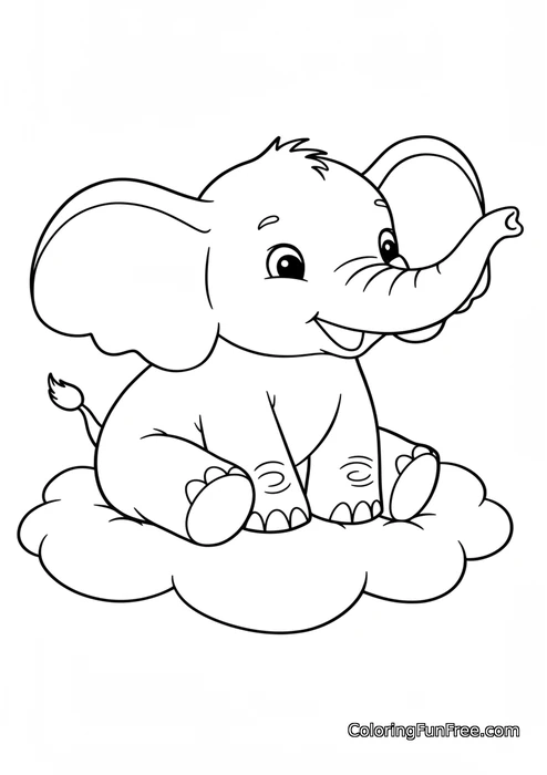 Elephant sitting on cloud