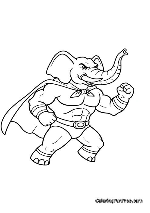 Elephant superhero muscles