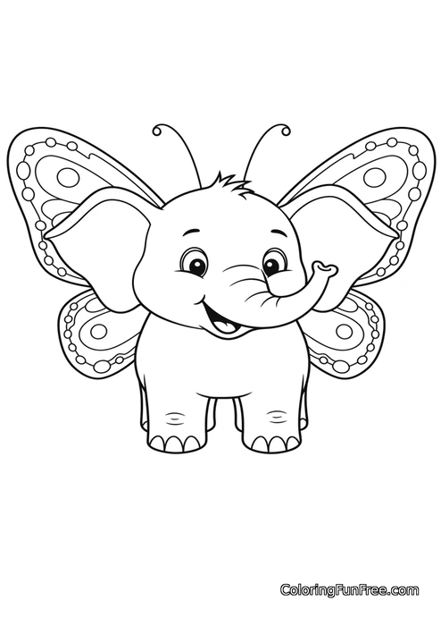 Elephant with butterfly wings