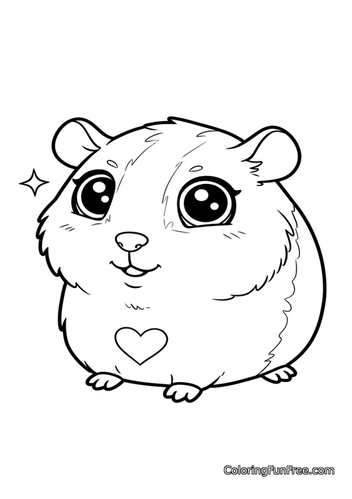Cute guinea pig with heart