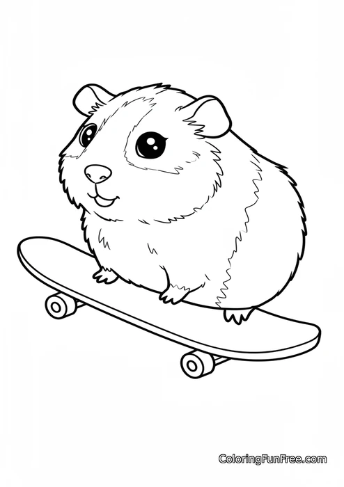 Guinea pig on skateboard