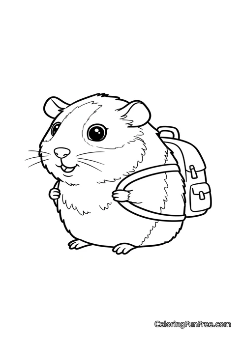 Guinea pig with backpack