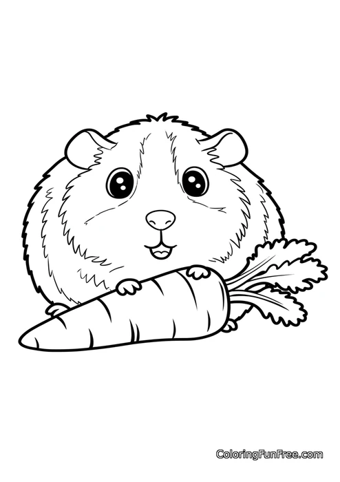 Guinea pig with carrot