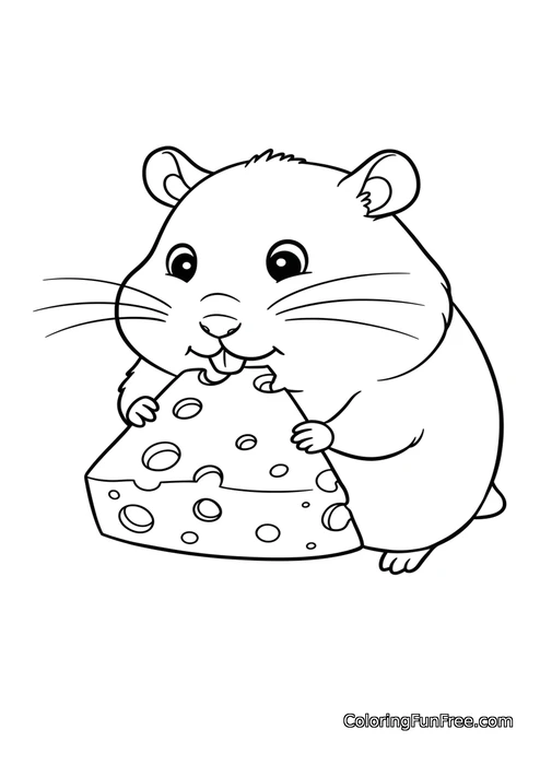 Hamster eating cheese