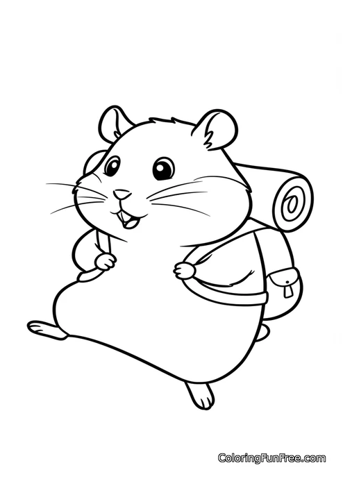 Hamster hiker with backpack