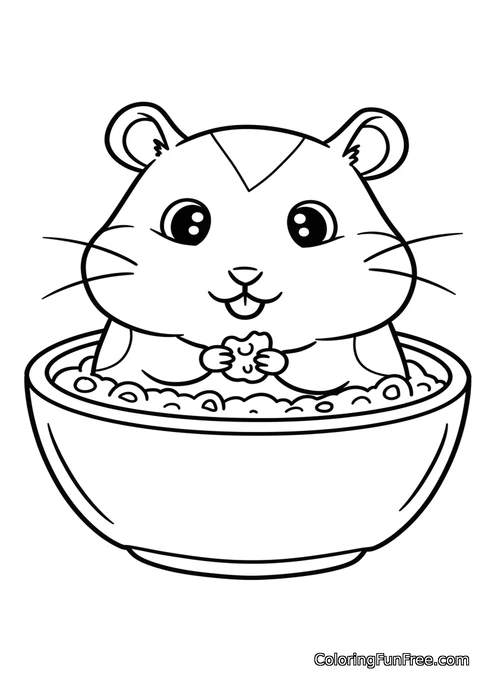 Hamster in cereal bowl