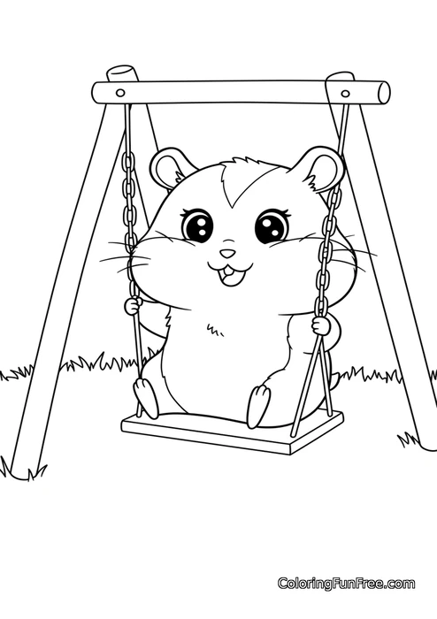 Hamster on swing