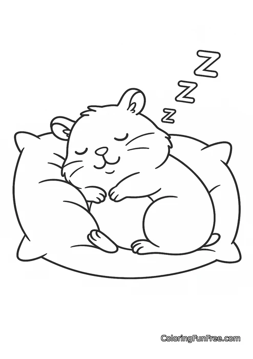 Hamster sleeping on pillow