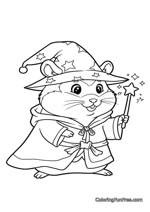 Hamster wizard with wand