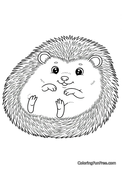 Cute hedgehog on back