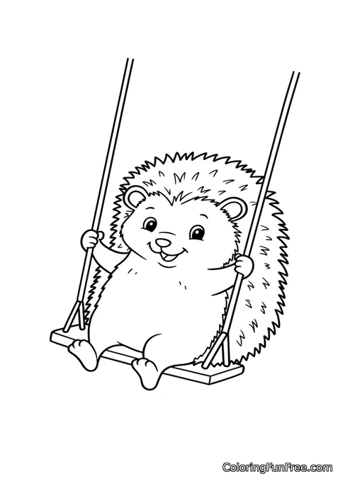 Hedgehog on swing