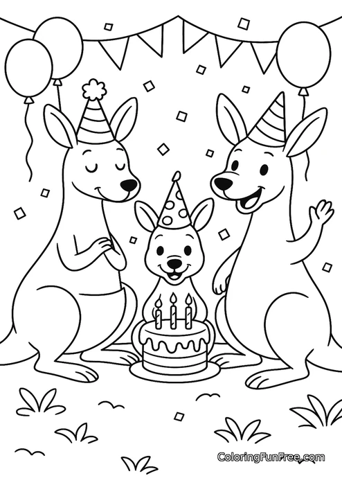 Kangaroo family birthday party
