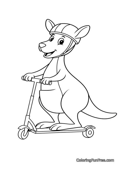 Kangaroo riding scooter