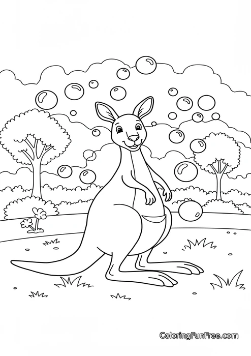 Kangaroo with bubbles