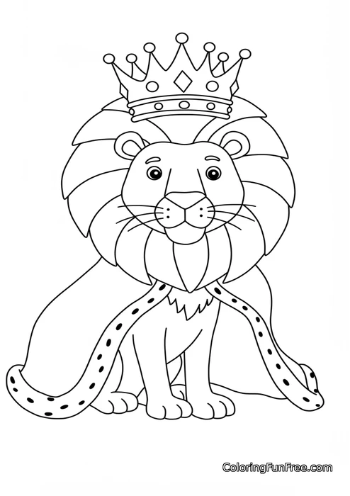 King lion with crown and cape