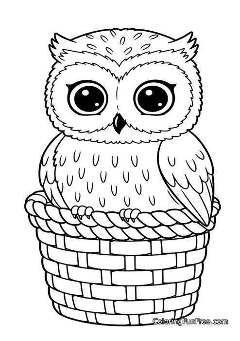 Owl in basket