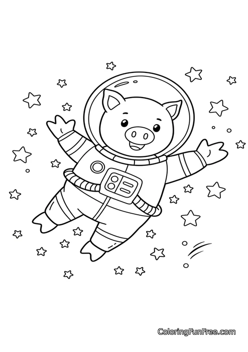 Pig astronaut in space