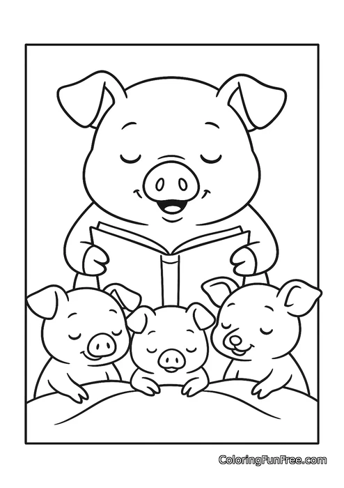 Pig family bedtime story