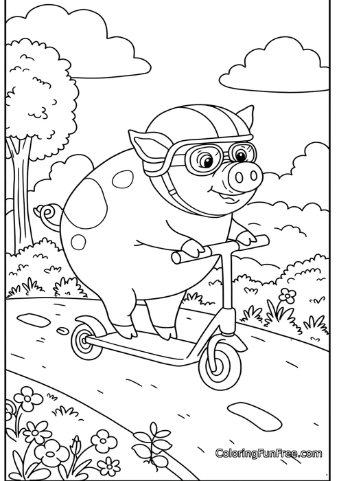 Pig riding scooter