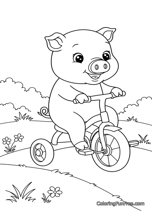Pig riding tricycle