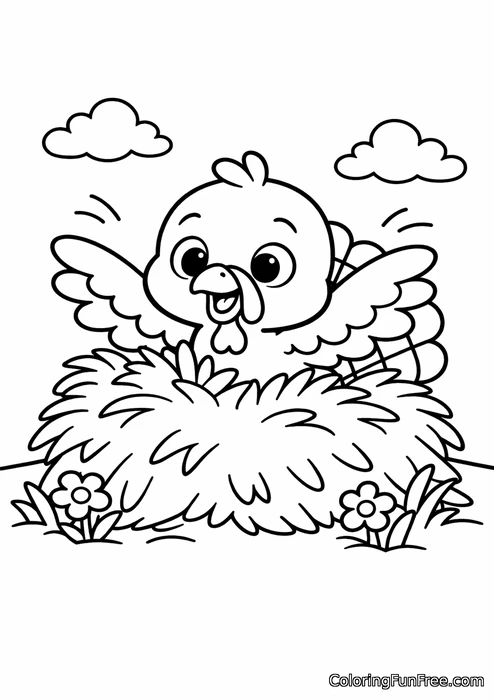 Baby turkey trying to fly