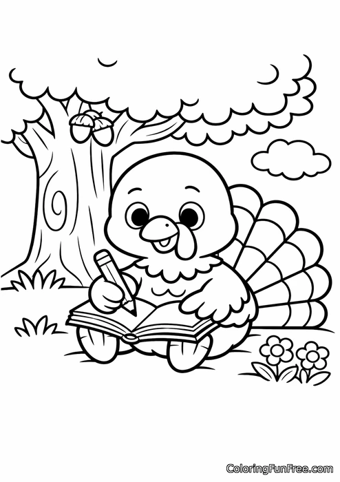 Turkey kid writing in a journal