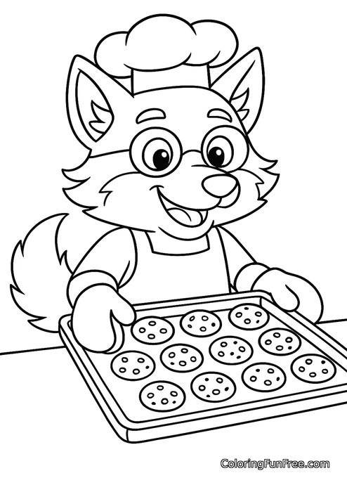Wolf baker with cookies