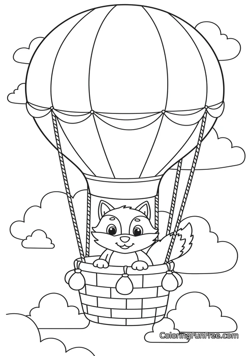 Wolf in hot air balloon
